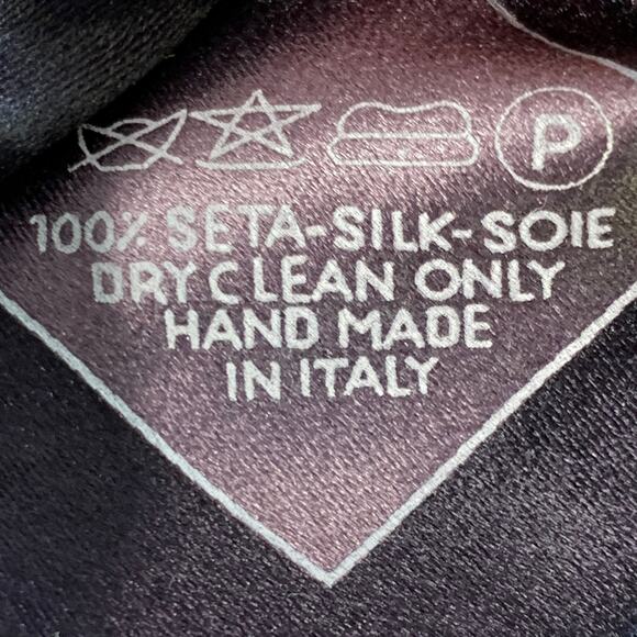 BRIONI Navy Yellow Abstract Floral Silk Tie - Picture 5 of 5